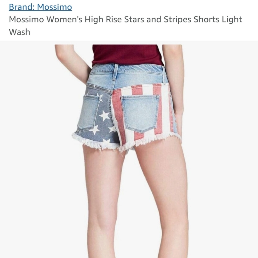 💞Mossimo Shorts American Flag Red White And Blue Stars And Stripes 4th Of July